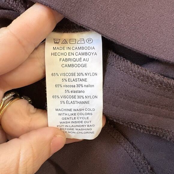 NWOT Michael Kors Pull On Stretchy Chocolate Brown career trousers pants size M - Picture 5 of 11